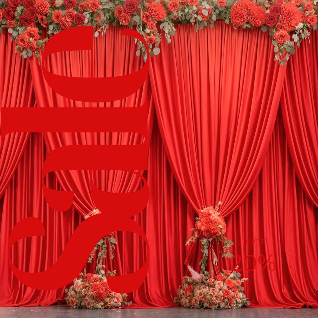 RED - Wrinkle Free Backdrop Curtains for Parties  - 10 Panels 5x10ft Silky Interlock Backdrop for Weddings Birthday Party Curtains