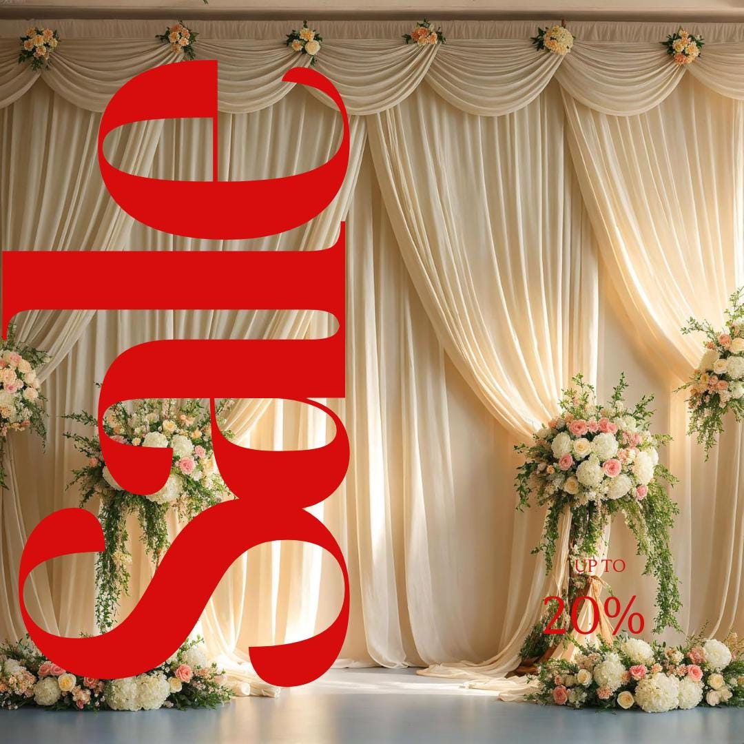 CHAMPAGNE - Wrinkle Free Backdrop Curtains for Parties  - 10 Panels 5x10ft Silky Interlock Backdrop for Weddings Birthday Party Curtains