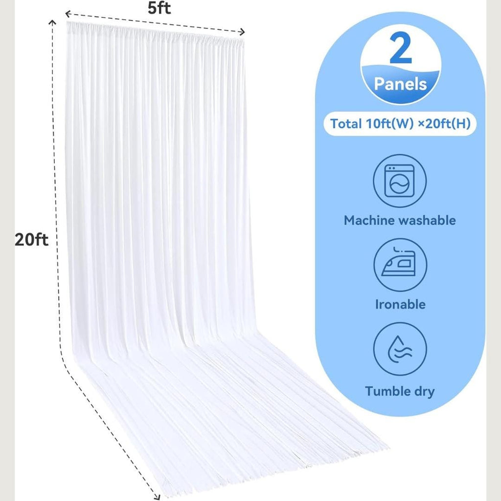 LT BLUE - 5' x 21 Ft Ceiling Drapes for Wedding Parties, Wrinkle Free Interlock Canopy Tent Draping Ceiling Curtains Arch Drapery for Events