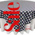 WHITE/NAVY - Gingham Overlay - Checkered Tablecloth for Parties - Farmhouse Tablecloth - Spring Tablecloth - Picnic Tablecloth