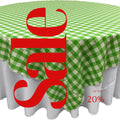 WHITE/LIME - Gingham Overlay - Checkered Tablecloth for Parties - Farmhouse Tablecloth - Spring Tablecloth - Picnic Tablecloth