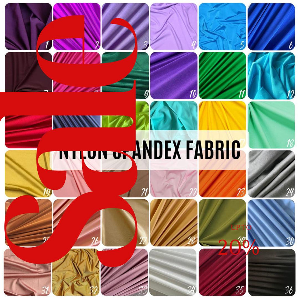 Shiny Nylon Spandex Fabric by Yard | 4-Way Stretch Lycra Knit | 60" Wide | Stretch Fabric for Dance wear, Costumes, Swimwear & Active wear