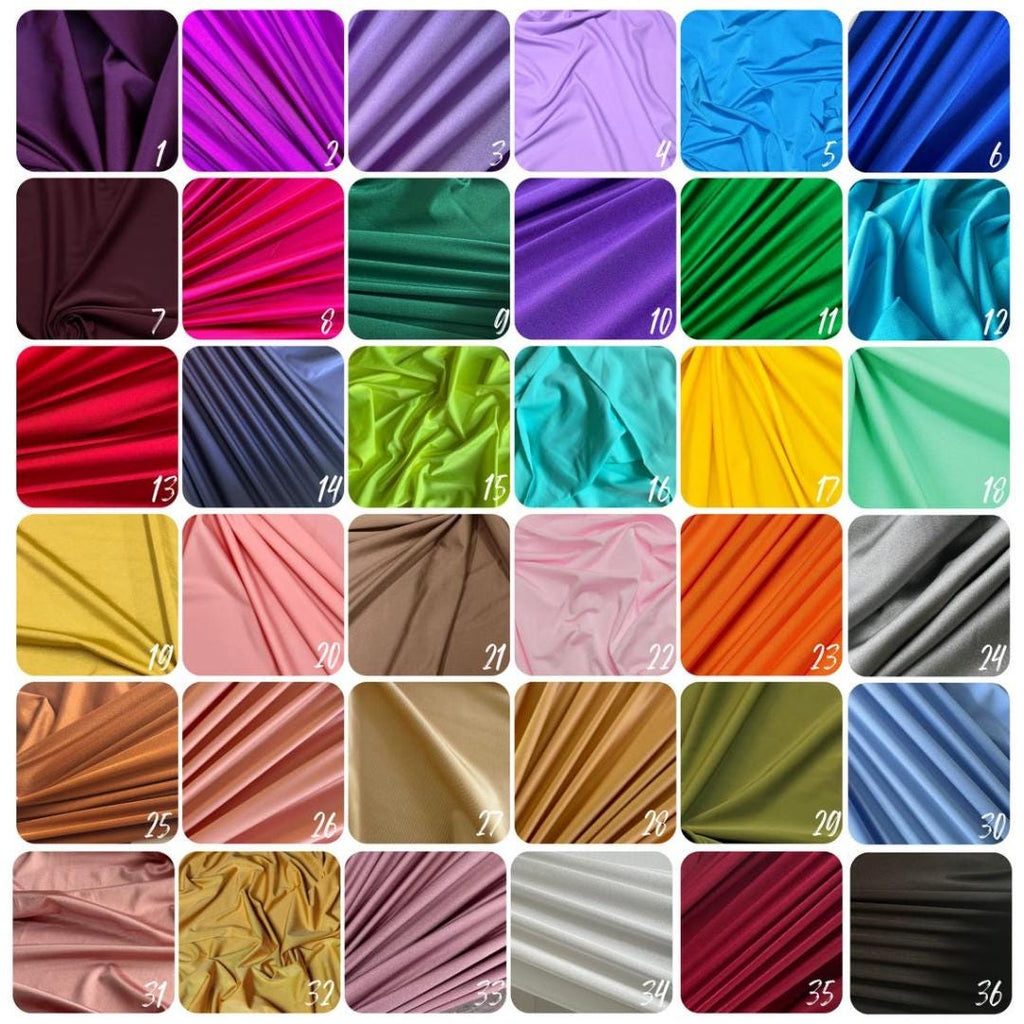 Shiny Nylon Spandex Fabric by Yard | 4-Way Stretch Lycra Knit | 60" Wide | Stretch Fabric for Dance wear, Costumes, Swimwear & Active wear