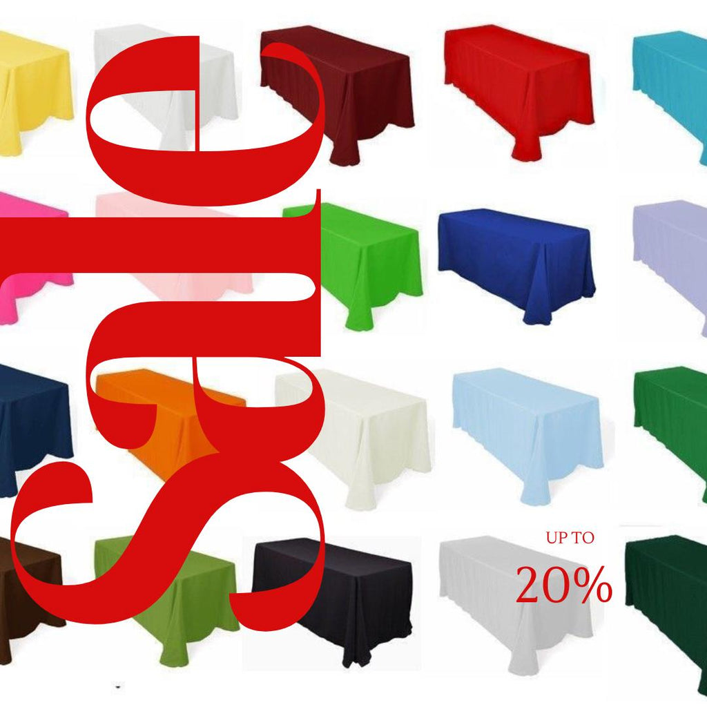 90" x 120" Polyester Poplin Washable Rectangular Tablecloth, Table Cover Fabric Cloth for Dinning, Kitchen, Party. 27 Colors Available