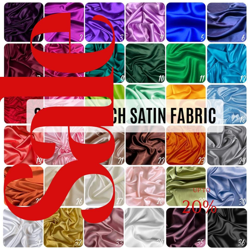 Silky Stretch Satin Fabric by the Yard, Premium Quality Stretch Charmeuse Fabric for Wedding Gowns, Bridesmaid Dresses.