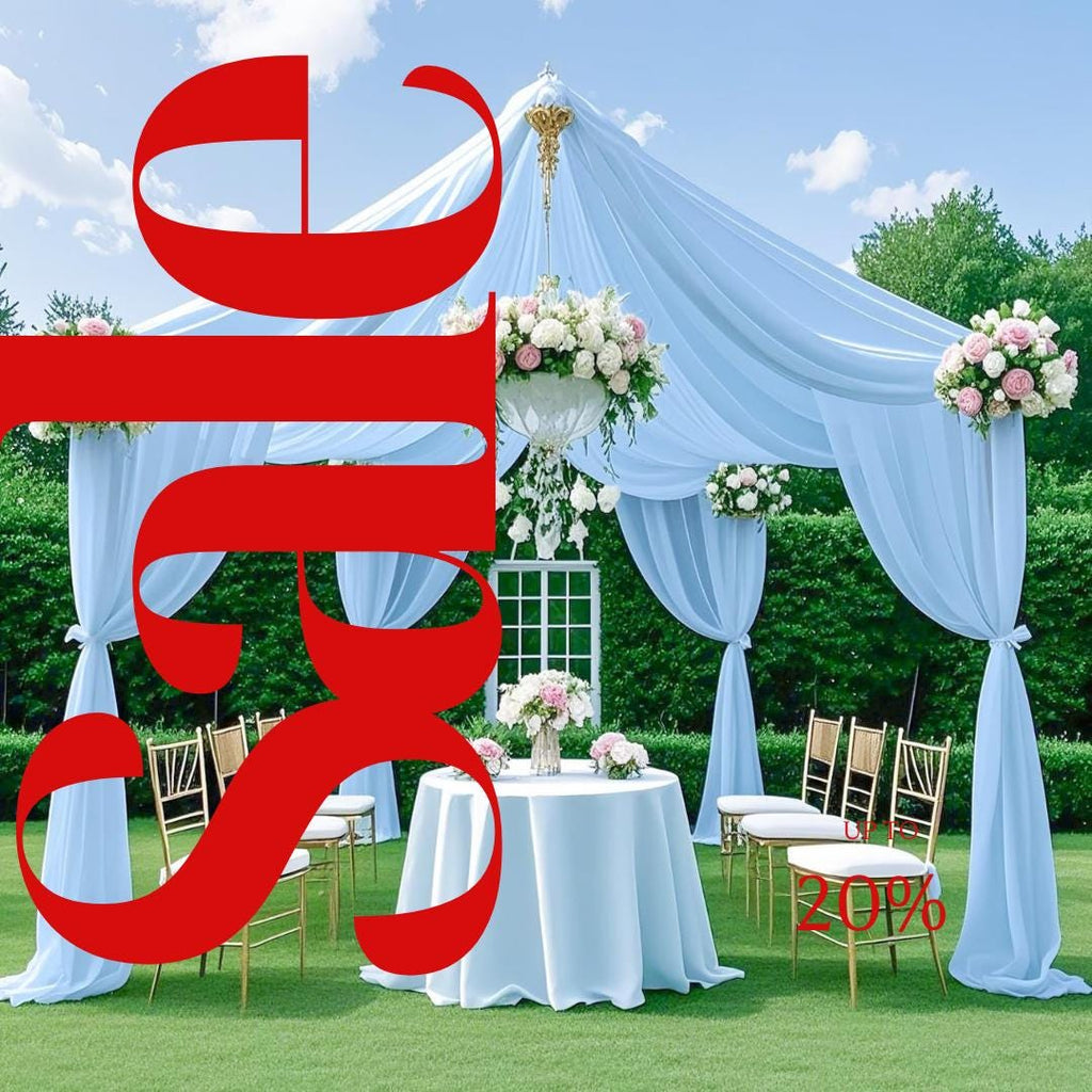 LT BLUE - 5' x 40 Ft Ceiling Drapes for Wedding Parties, Wrinkle Free Interlock Canopy Tent Draping Ceiling Curtains Arch Drapery for Events